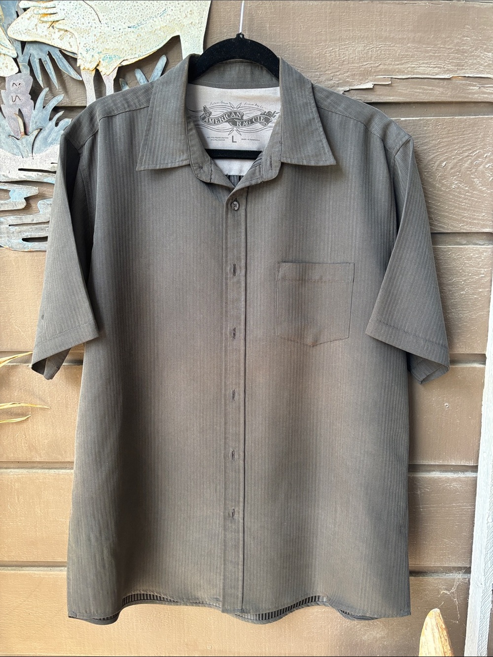 American Rag Charcoal Button Shirt Large